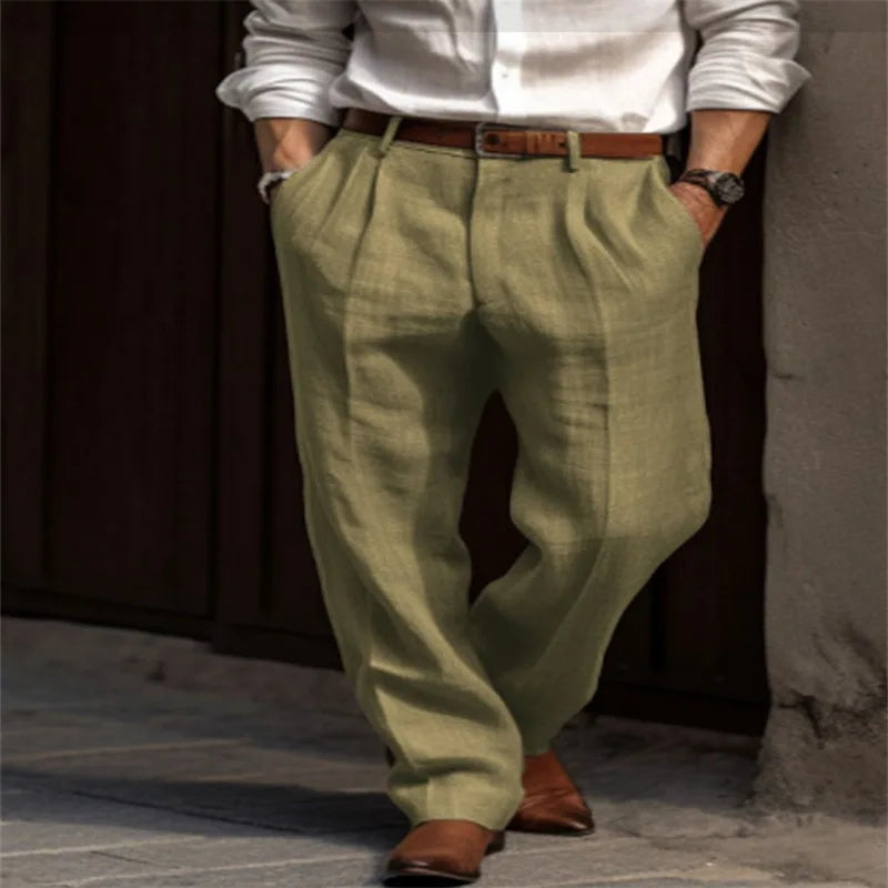 Gabriel - Tailored Pure Linen Trousers - Trousers