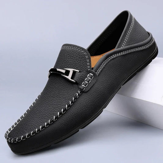 Nathan - Buckled Moc-Toe Loafers