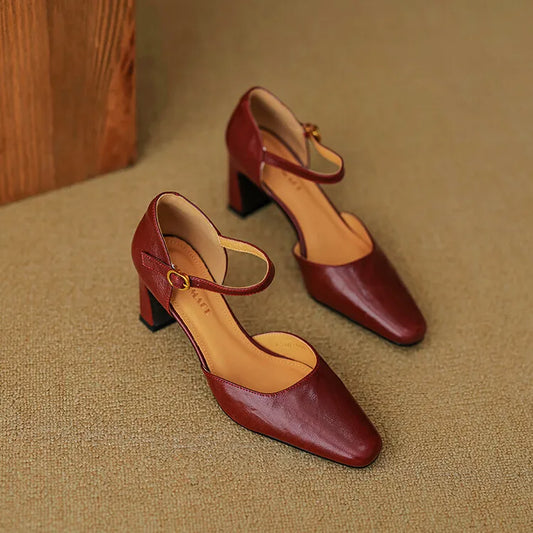 Jennifer - Refined Leather Strap Heels - view 2