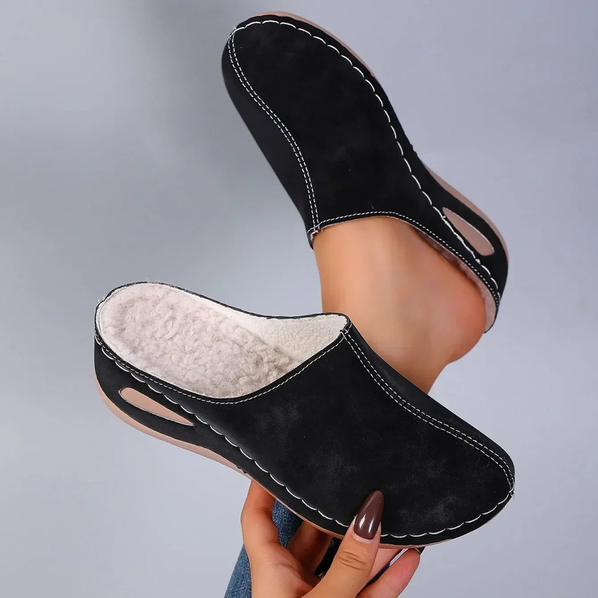 Colleen - Warm Lined Orthopedic Slippers
