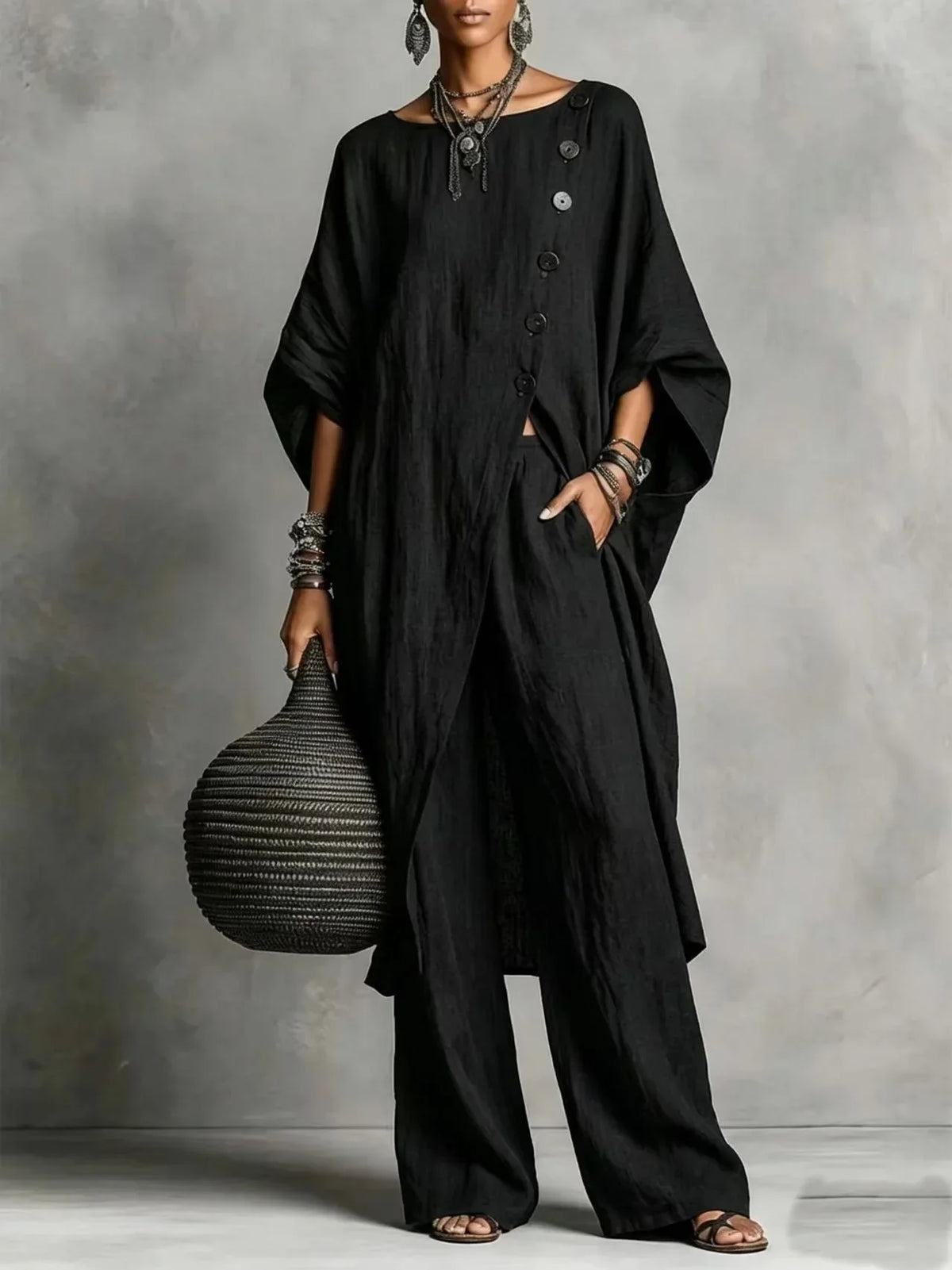 Wren - Airy Two-Piece Set with Wide-Leg Pants