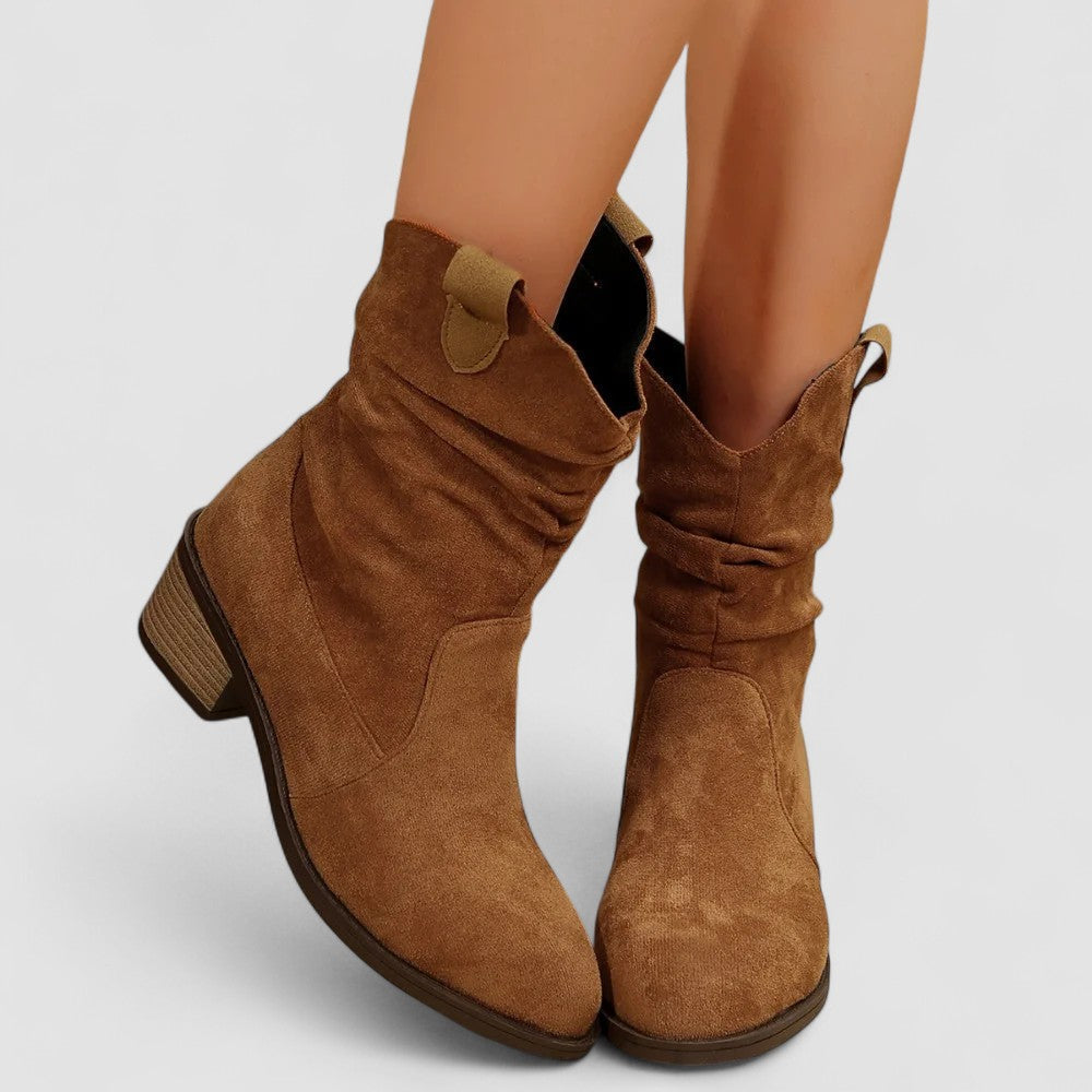 Rowan - Suede Slouch Arch-Support Boots