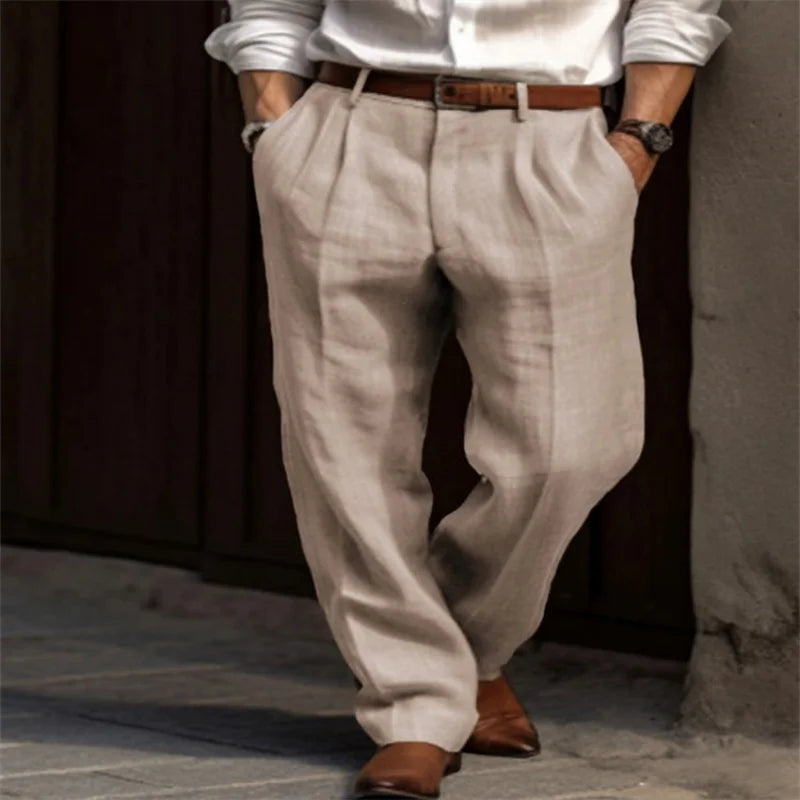 Gabriel - Tailored Pure Linen Trousers - Trousers