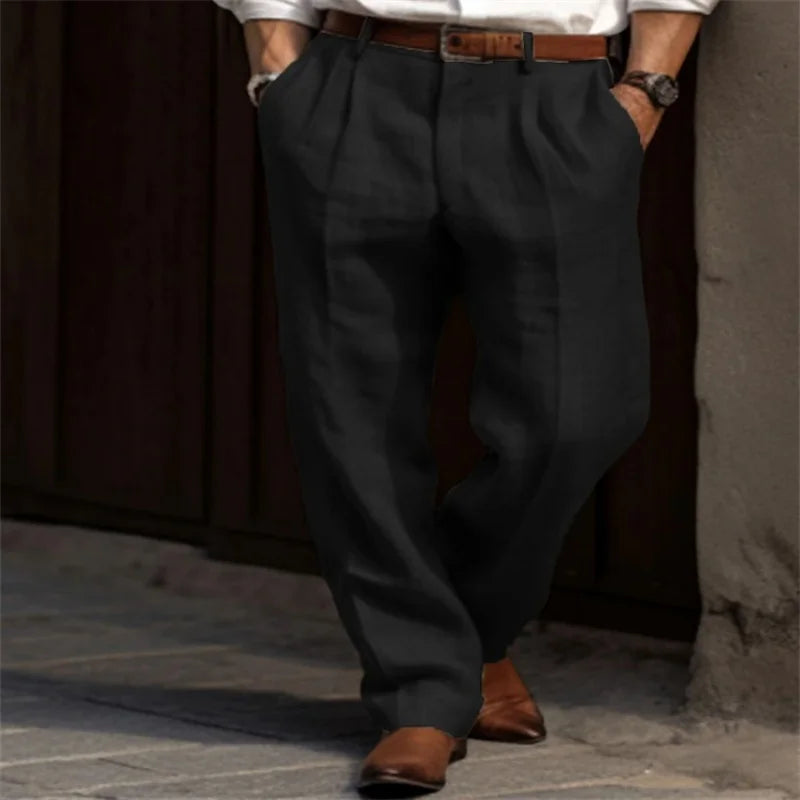 Gabriel - Tailored Pure Linen Trousers - Trousers