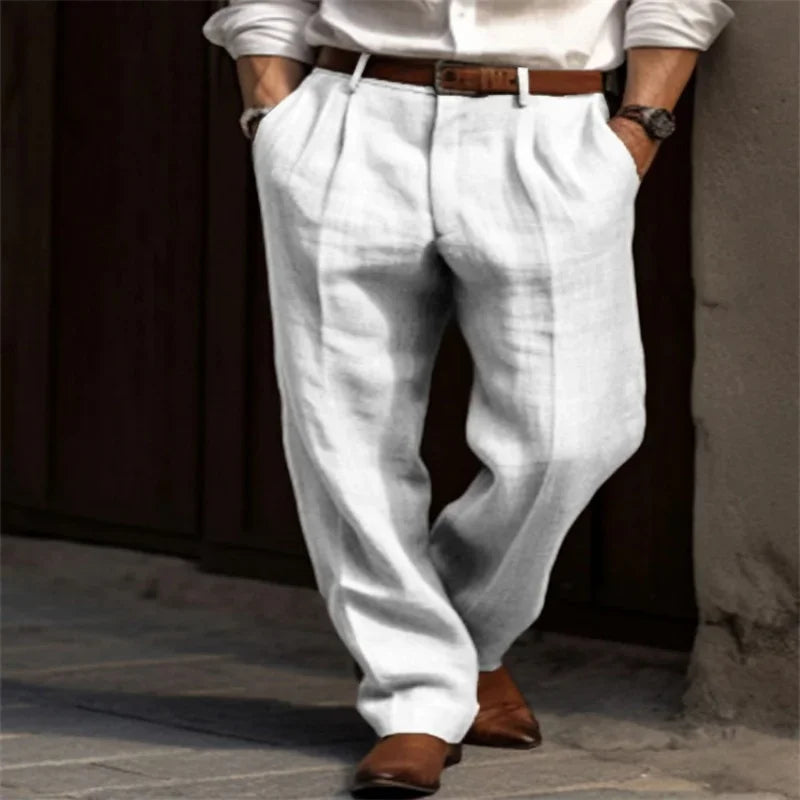 Gabriel - Tailored Pure Linen Trousers - Trousers