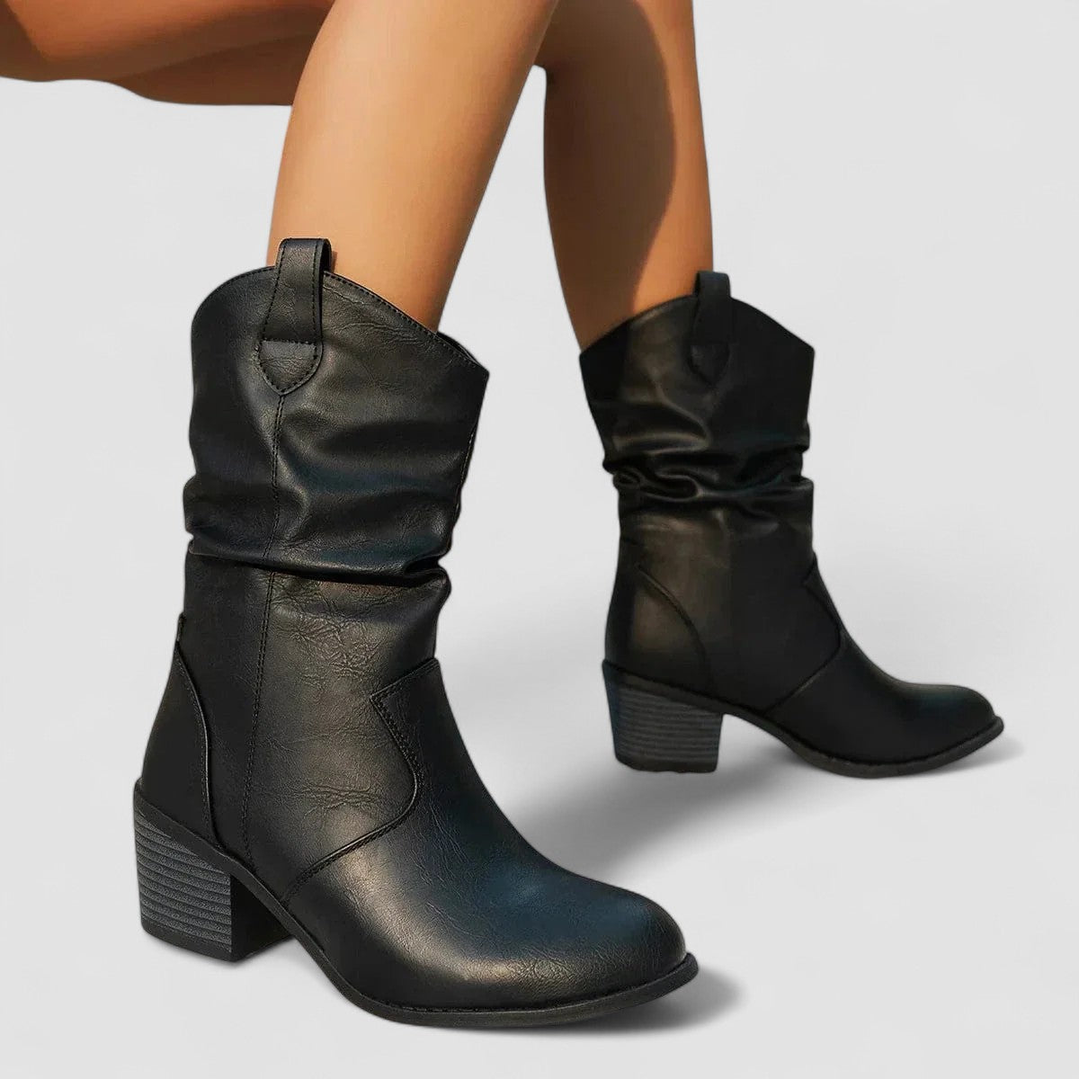 Vivian - Slouch Arch-Support Leather Boots