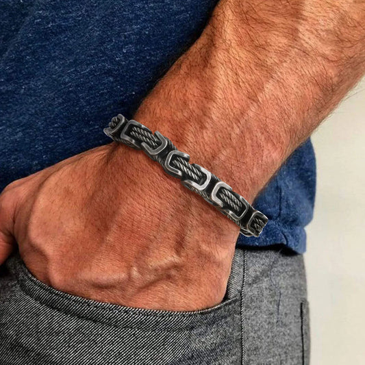 Kane - Antique Black-Tone Link Bracelet