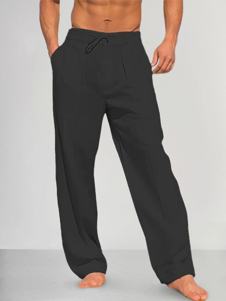Everett - Straight-Leg Cotton Linen Trousers - Trousers