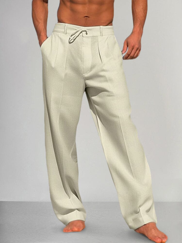Everett - Straight-Leg Cotton Linen Trousers - Trousers