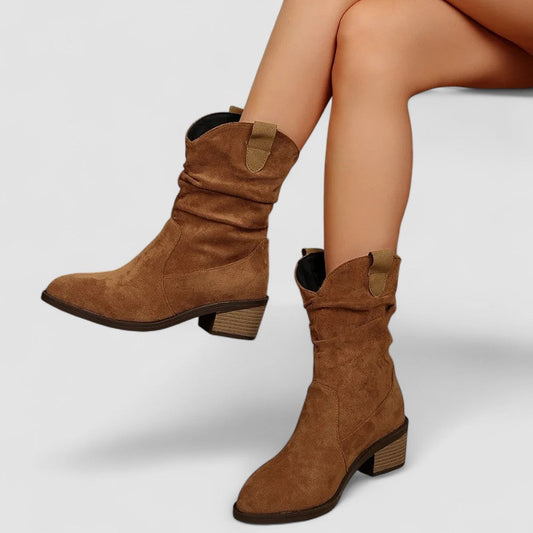 Rowan - Suede Slouch Arch-Support Boots