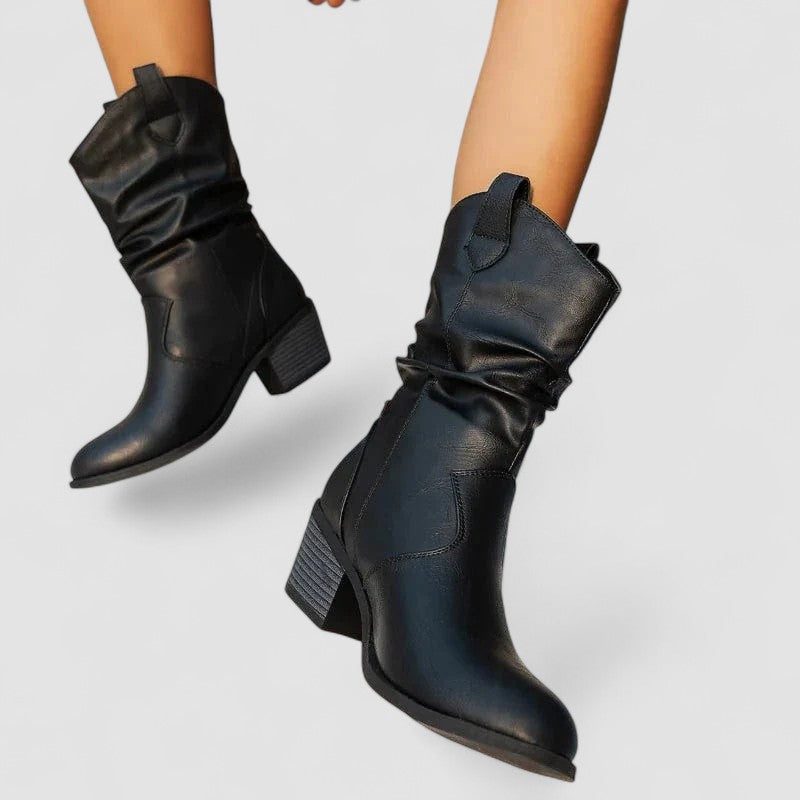 Vivian - Slouch Arch-Support Leather Boots