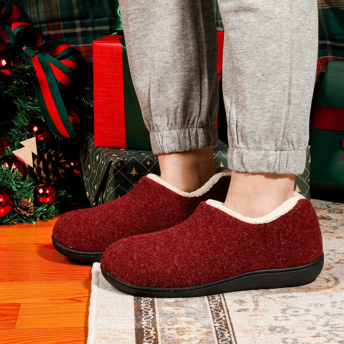 Brianna - Sherpa-Lined Knit Slippers