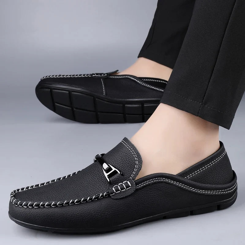 Nathan - Buckled Moc-Toe Loafers - view 3