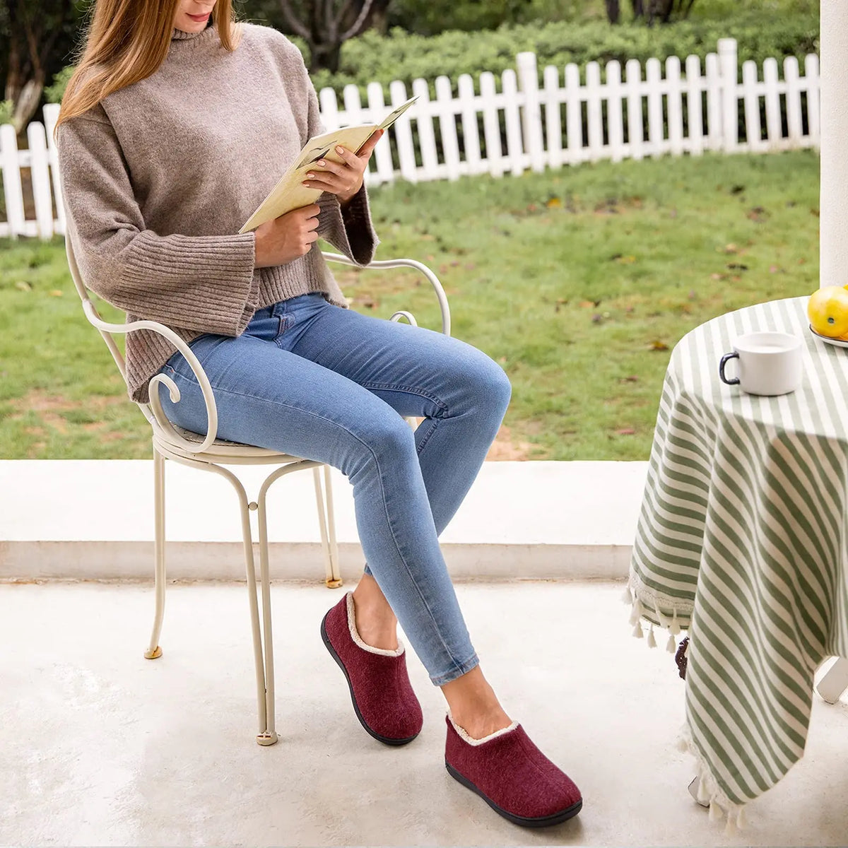 Brianna - Sherpa-Lined Knit Slippers