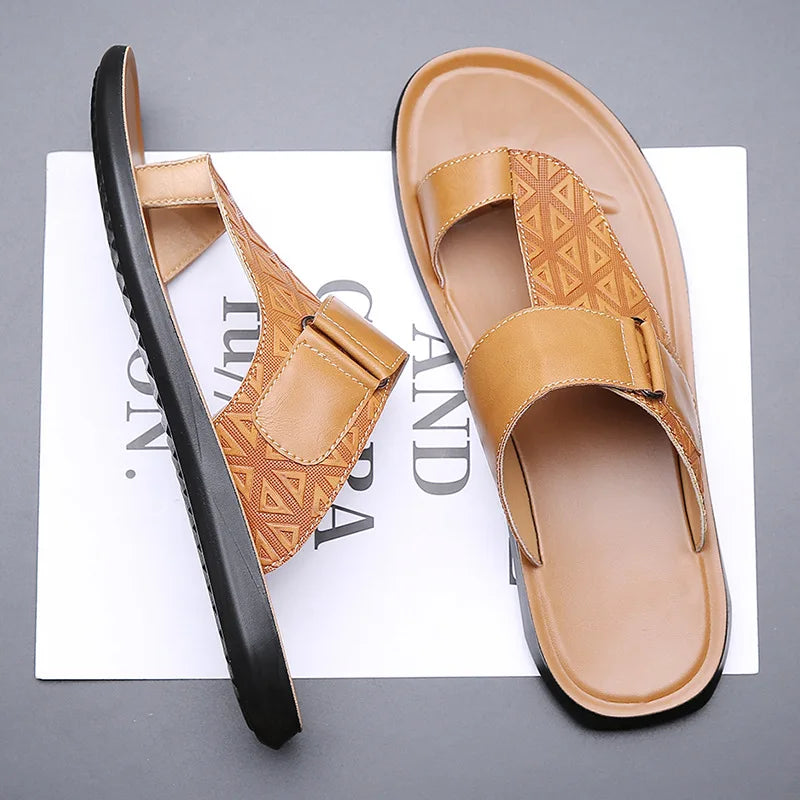 Marlow - Patterned Leather Sandals - view 3