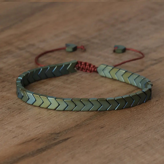 Arden - Chevron-Cut Hematite Bracelet