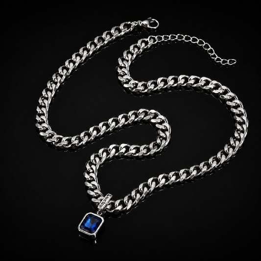 Lucas - Cuban Link Stone Necklace