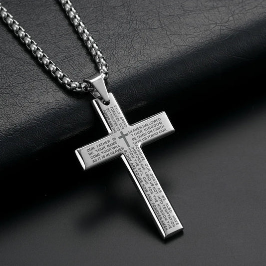 Gabriel - Engraved Cross Pendant Necklace