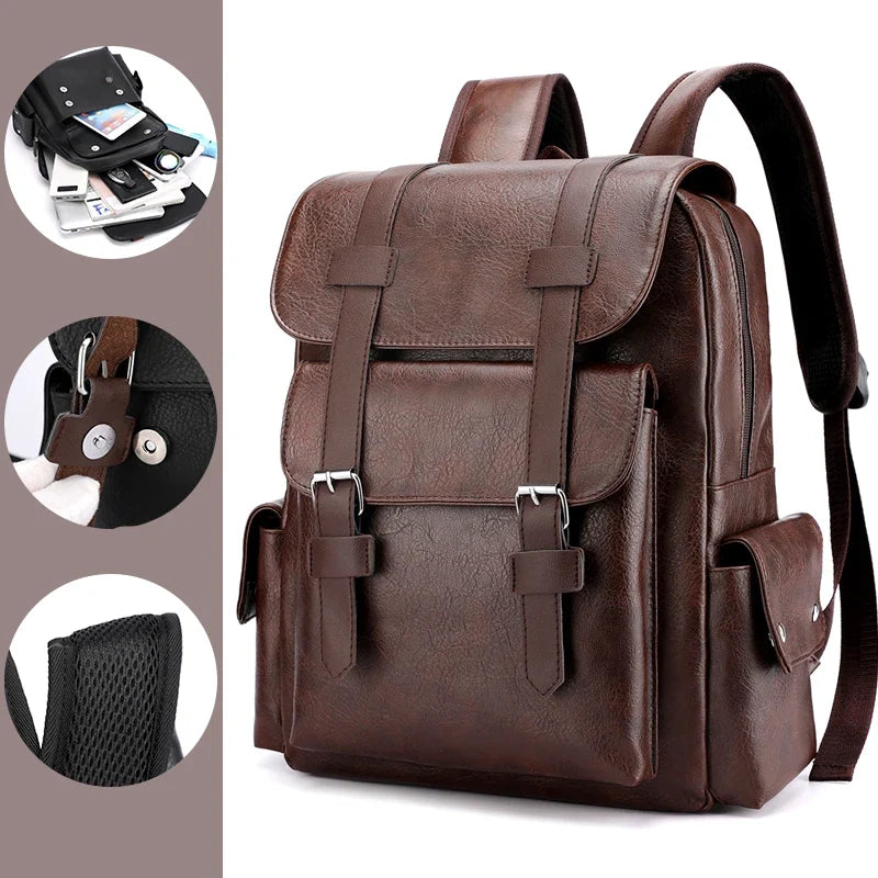 Simon - Structured Leather Backpack - view 9