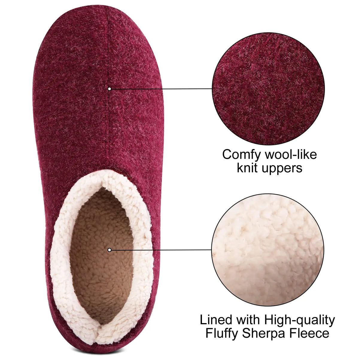 Brianna - Sherpa-Lined Knit Slippers