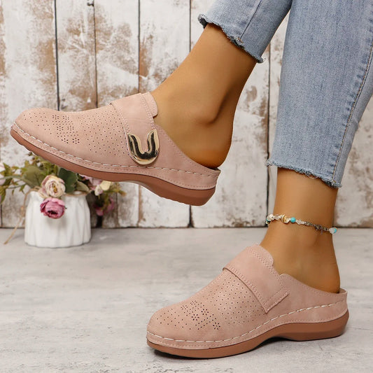 Cara - Perforated Slip-On Mules