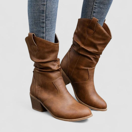 Vivian - Slouch Arch-Support Leather Boots