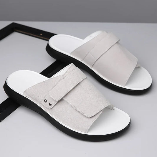 Flynn - Adjustable Suede-Look Slides - view 2