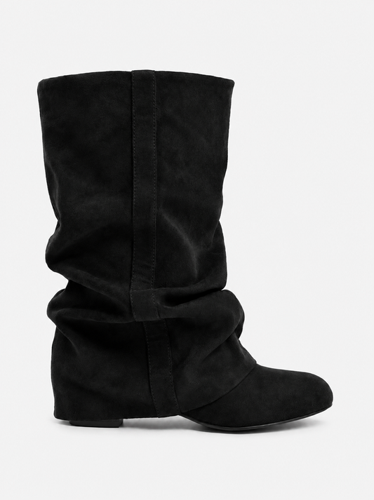 Emilia - Black Slouchy Suede Boots
