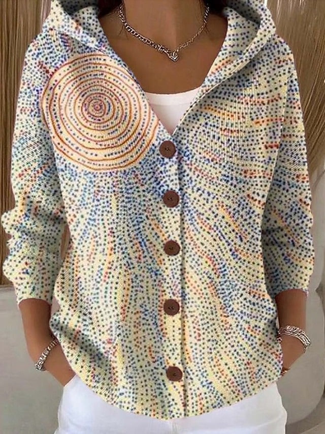 Willow - Printed Hooded Knit Cardigan - view 7