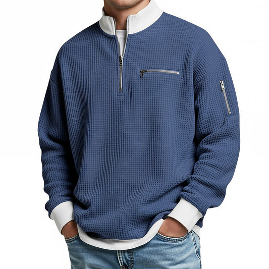 Dylan - Waffle-Knit Half-Zip Sweater