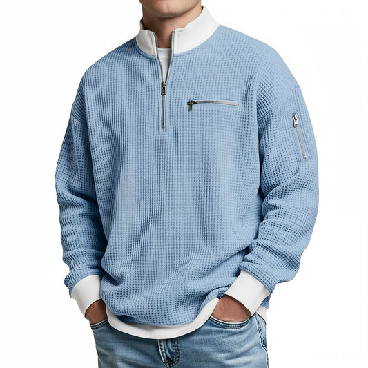 Dylan - Waffle-Knit Half-Zip Sweater
