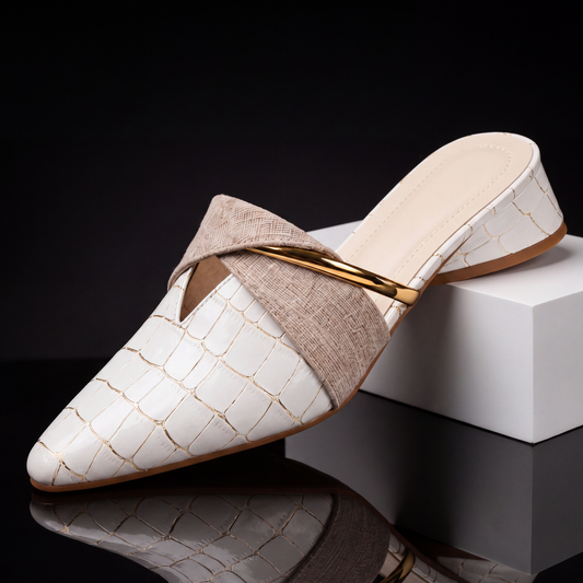 Nicole - Croc-Embossed Slip-On Mules - view 2
