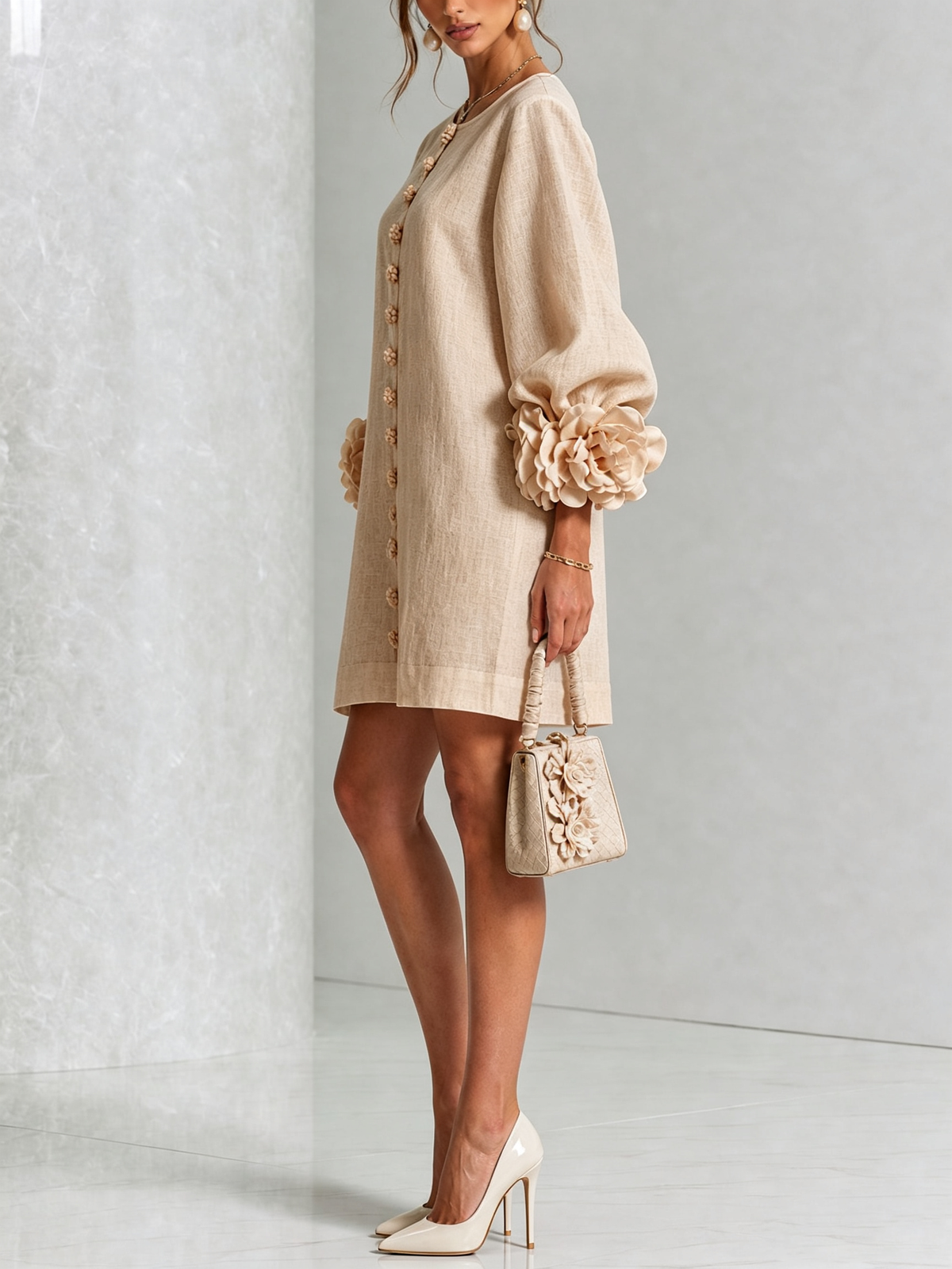 Amélie - Floral Puff Sleeve Mini Dress