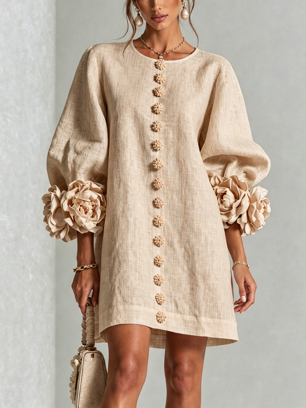 Amélie - Floral Puff Sleeve Mini Dress