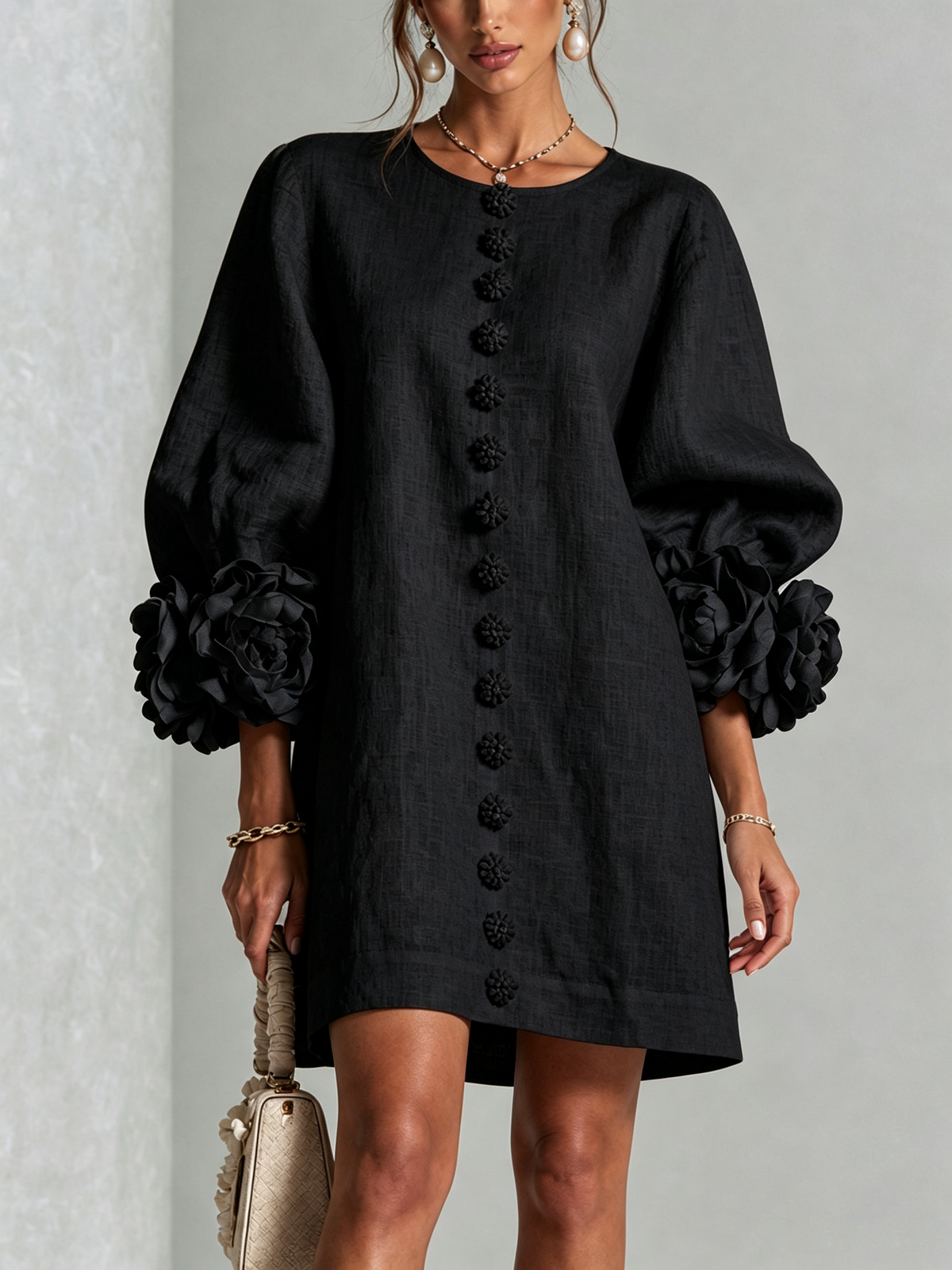 Amélie - Floral Puff Sleeve Mini Dress