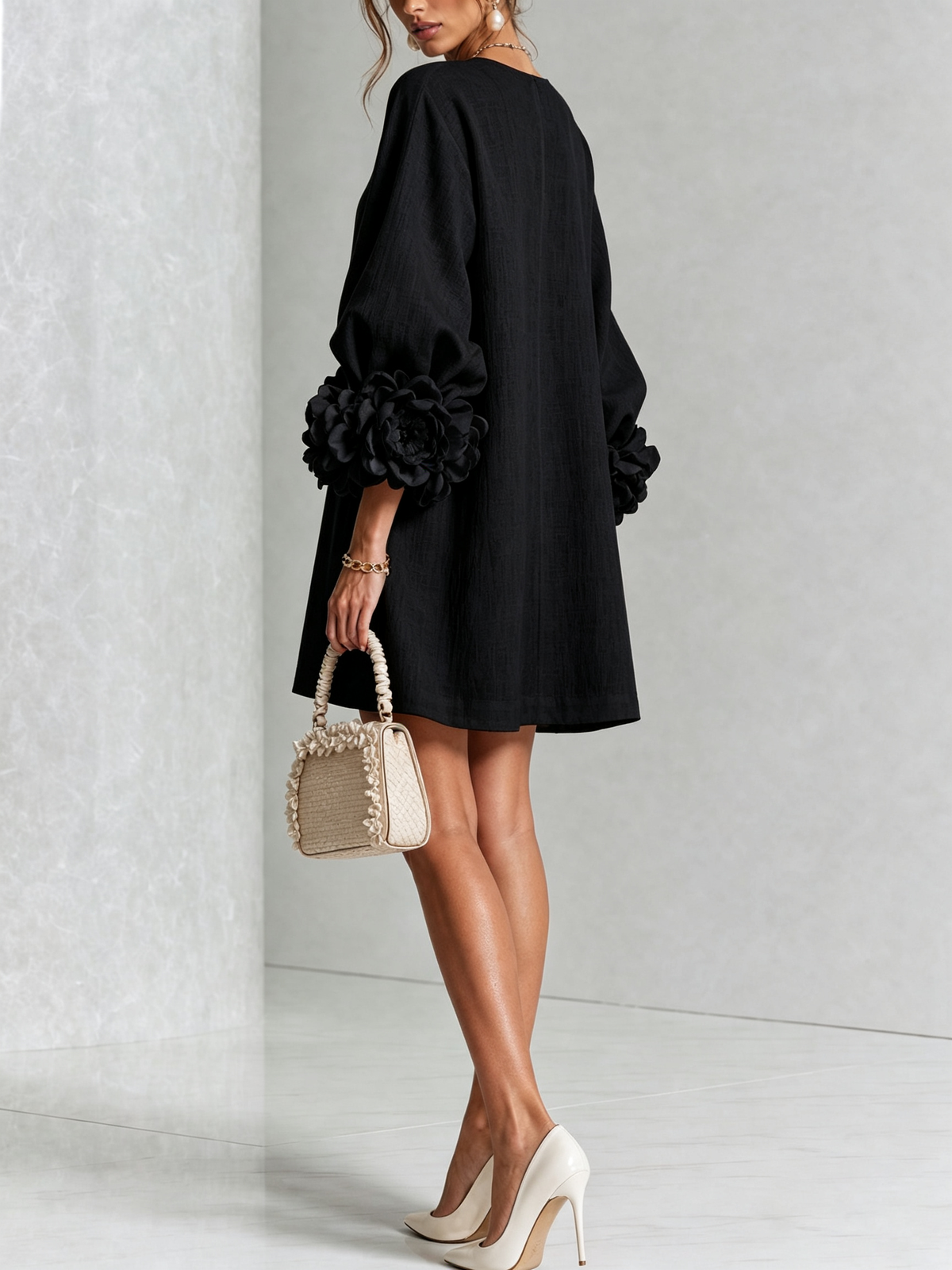 Amélie - Floral Puff Sleeve Mini Dress