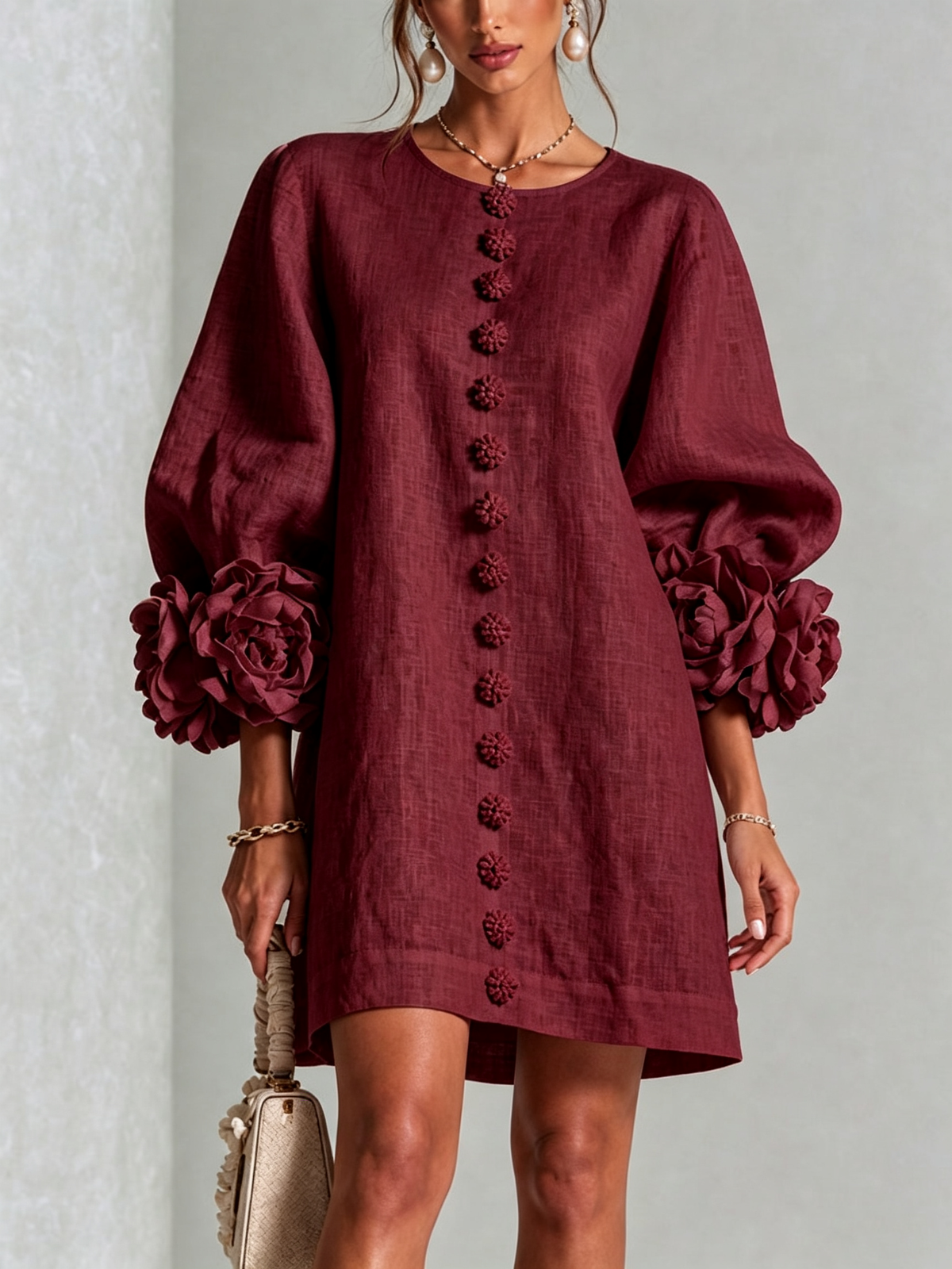 Amélie - Floral Puff Sleeve Mini Dress