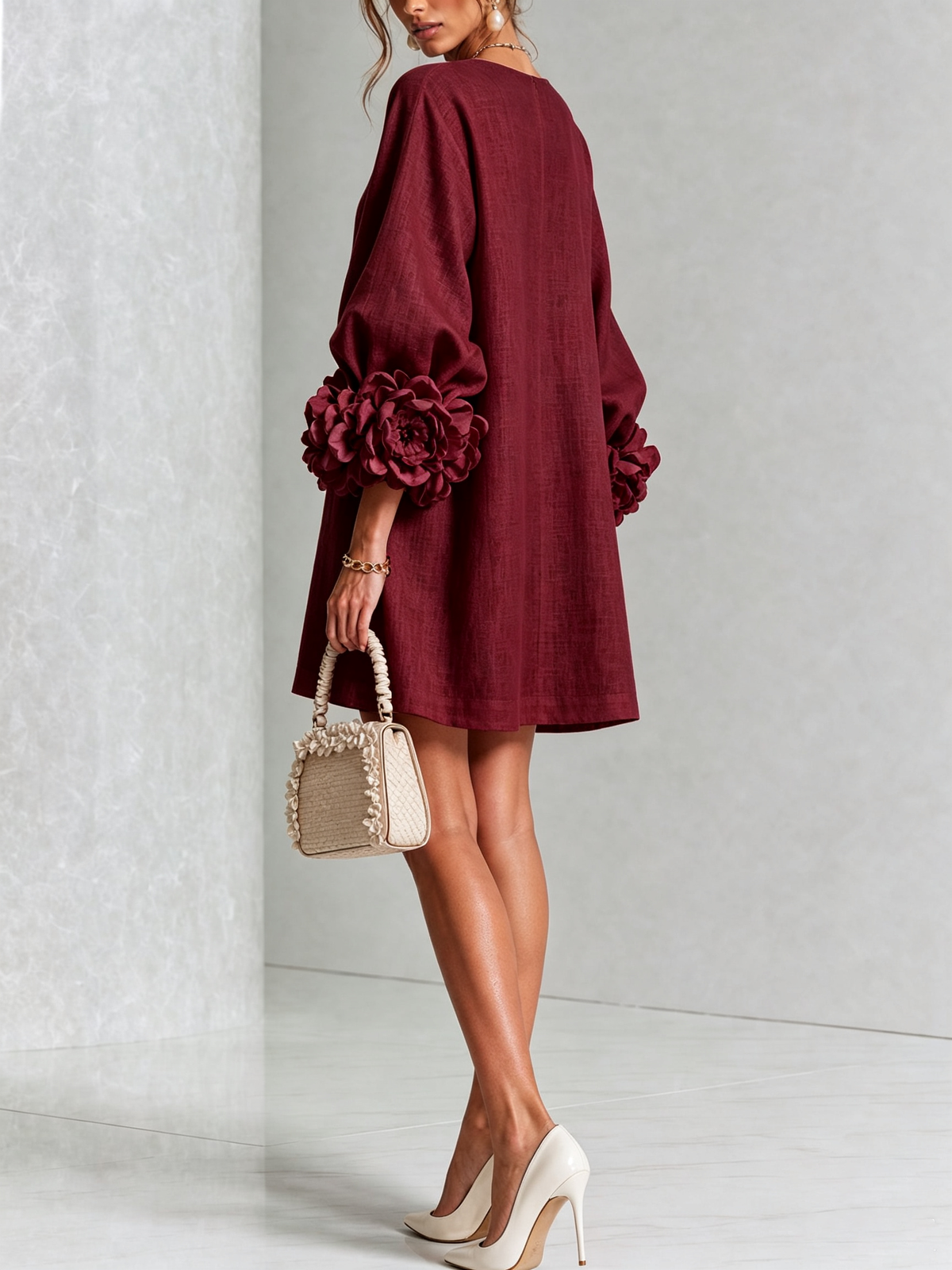 Amélie - Floral Puff Sleeve Mini Dress