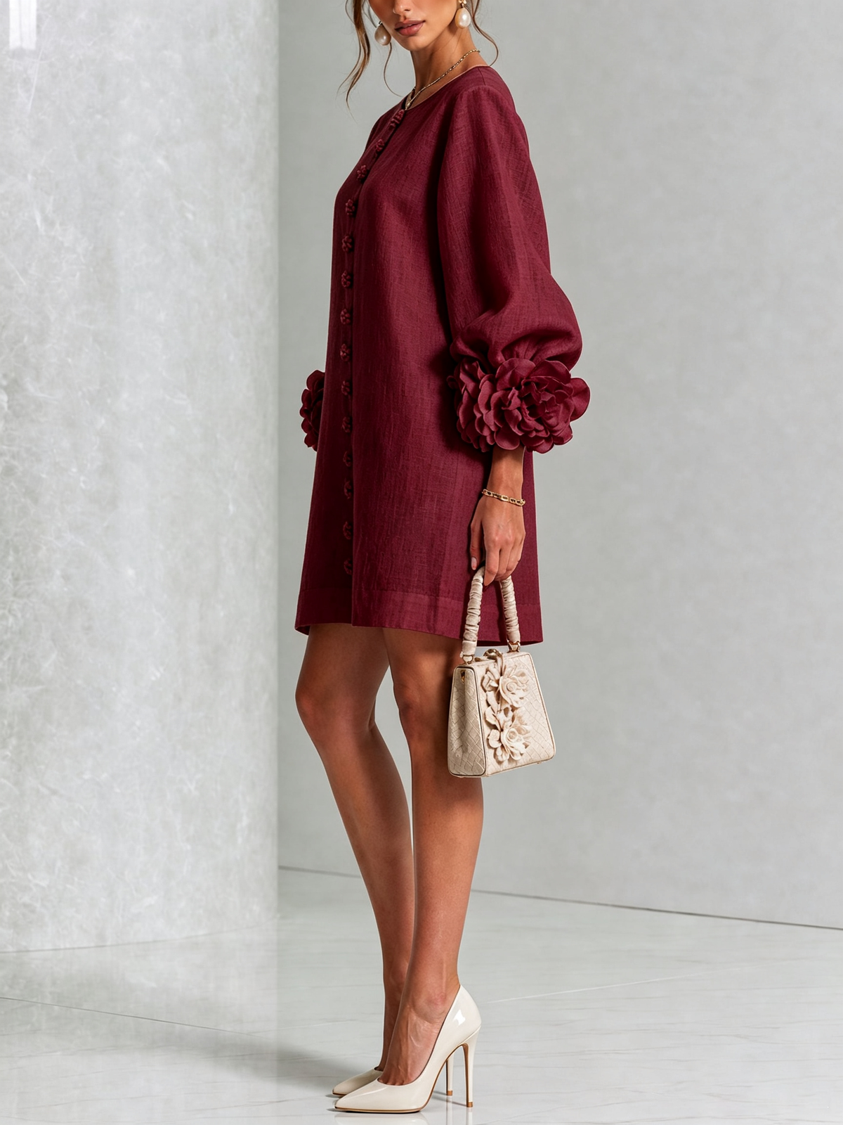 Amélie - Floral Puff Sleeve Mini Dress