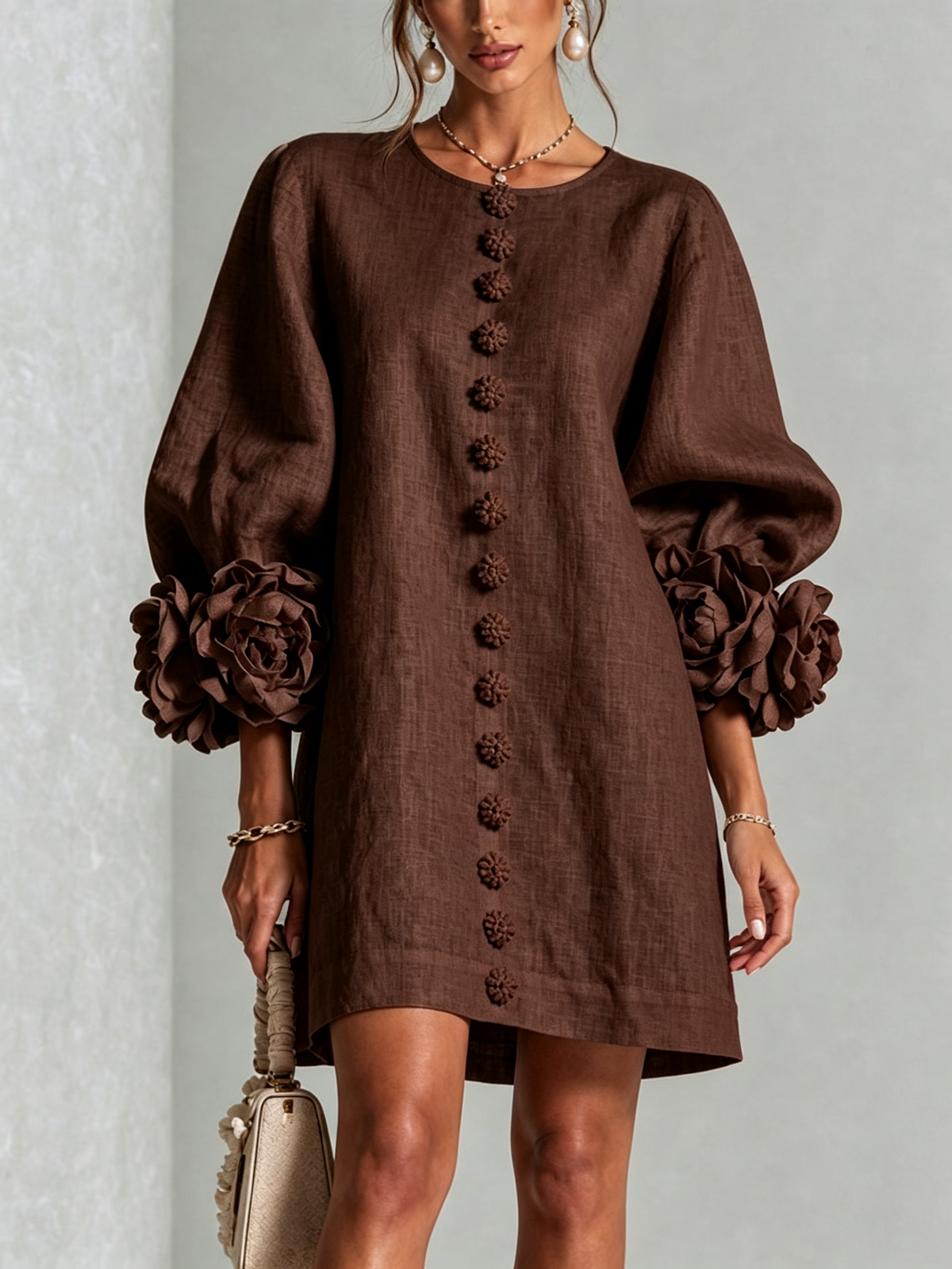 Amélie - Floral Puff Sleeve Mini Dress