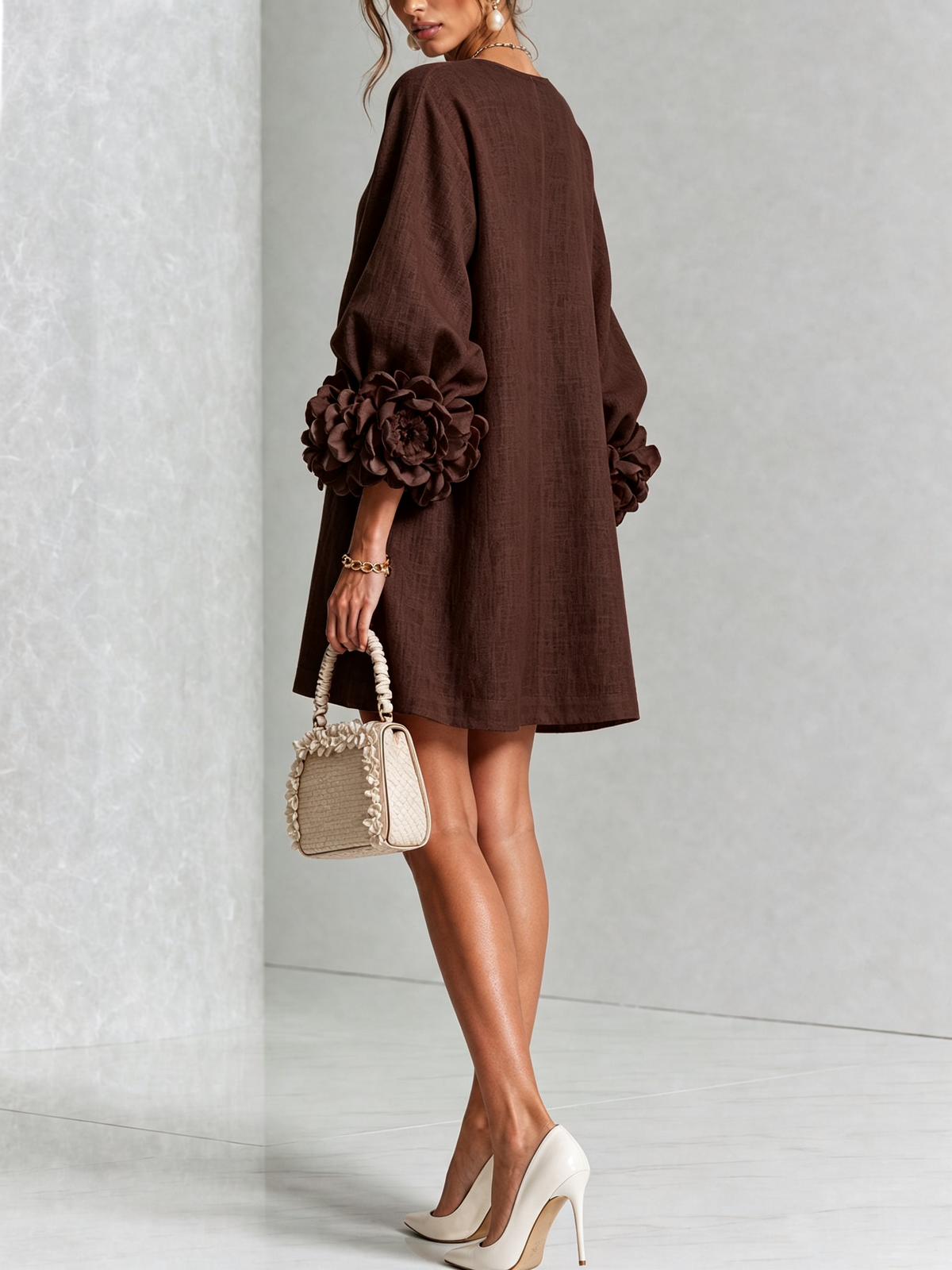 Amélie - Floral Puff Sleeve Mini Dress