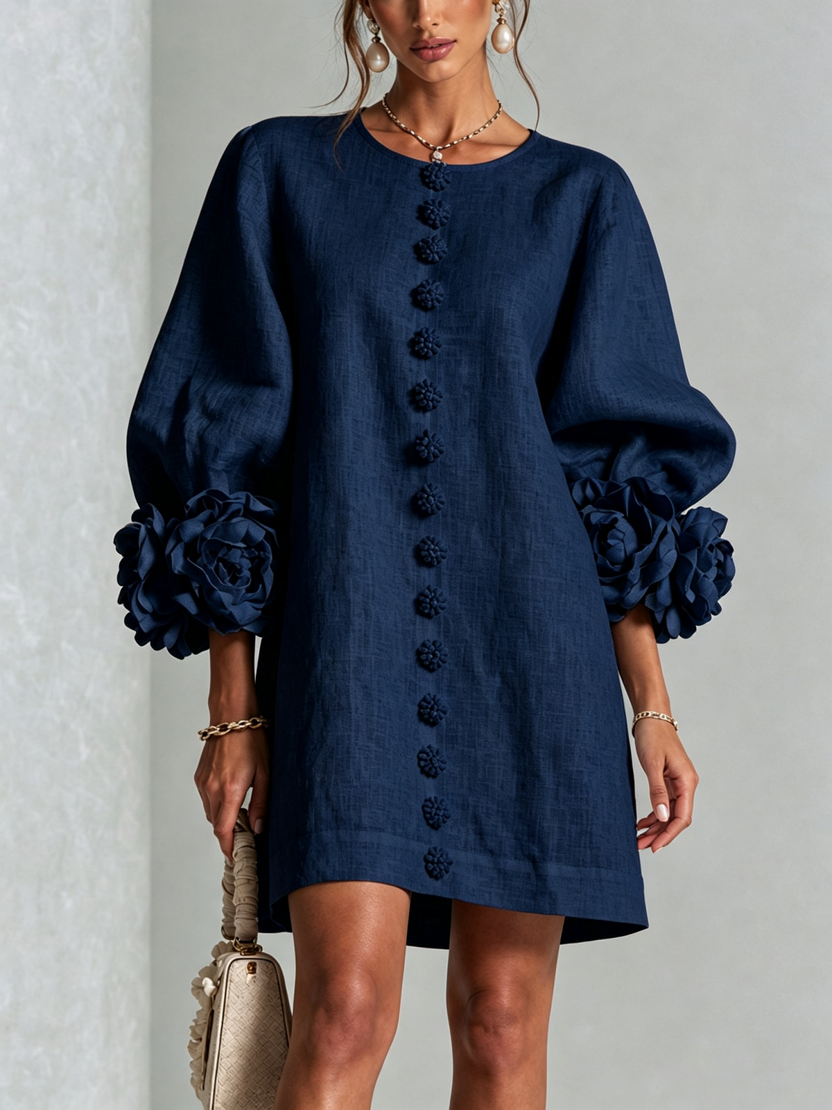 Amélie - Floral Puff Sleeve Mini Dress