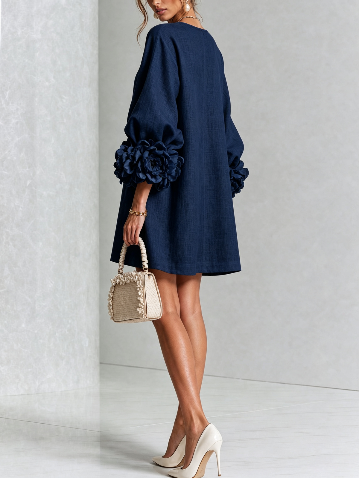 Amélie - Floral Puff Sleeve Mini Dress