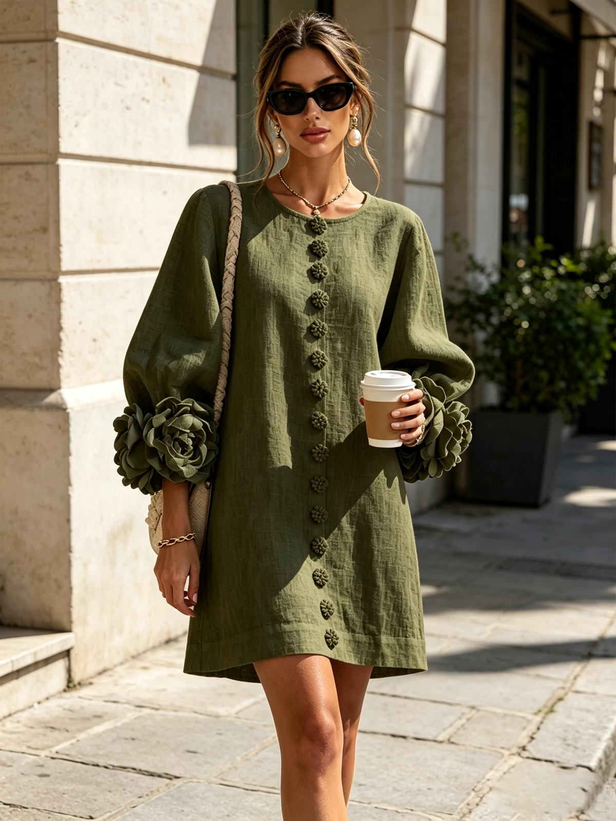 Amélie - Floral Puff Sleeve Mini Dress