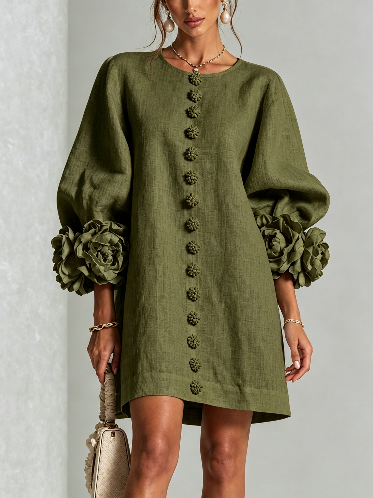 Amélie - Floral Puff Sleeve Mini Dress