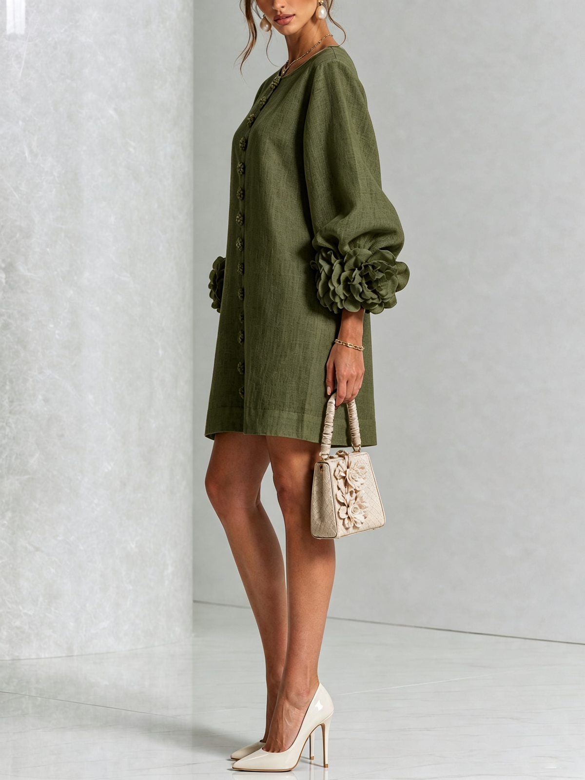 Amélie - Floral Puff Sleeve Mini Dress