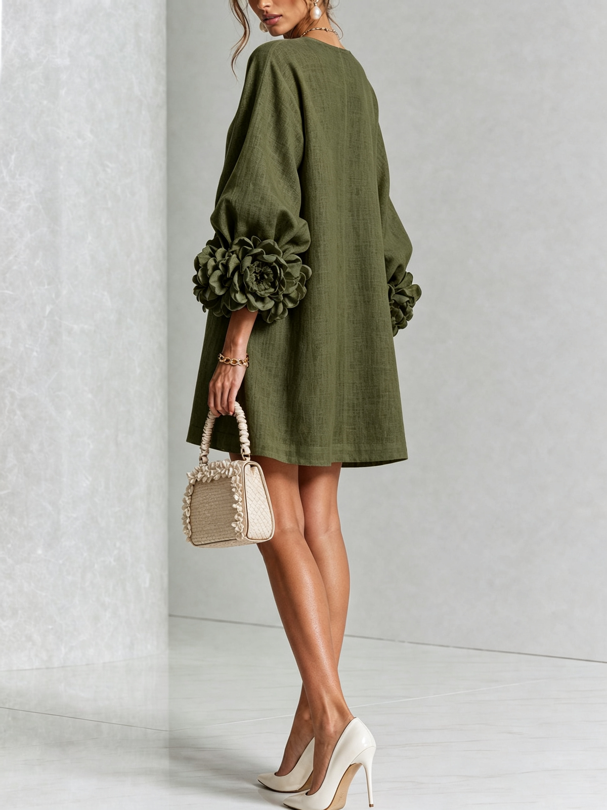 Amélie - Floral Puff Sleeve Mini Dress
