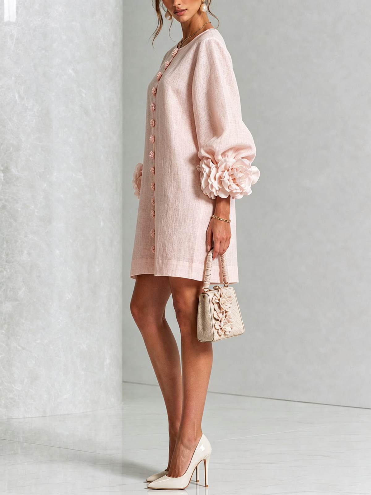 Amélie - Floral Puff Sleeve Mini Dress