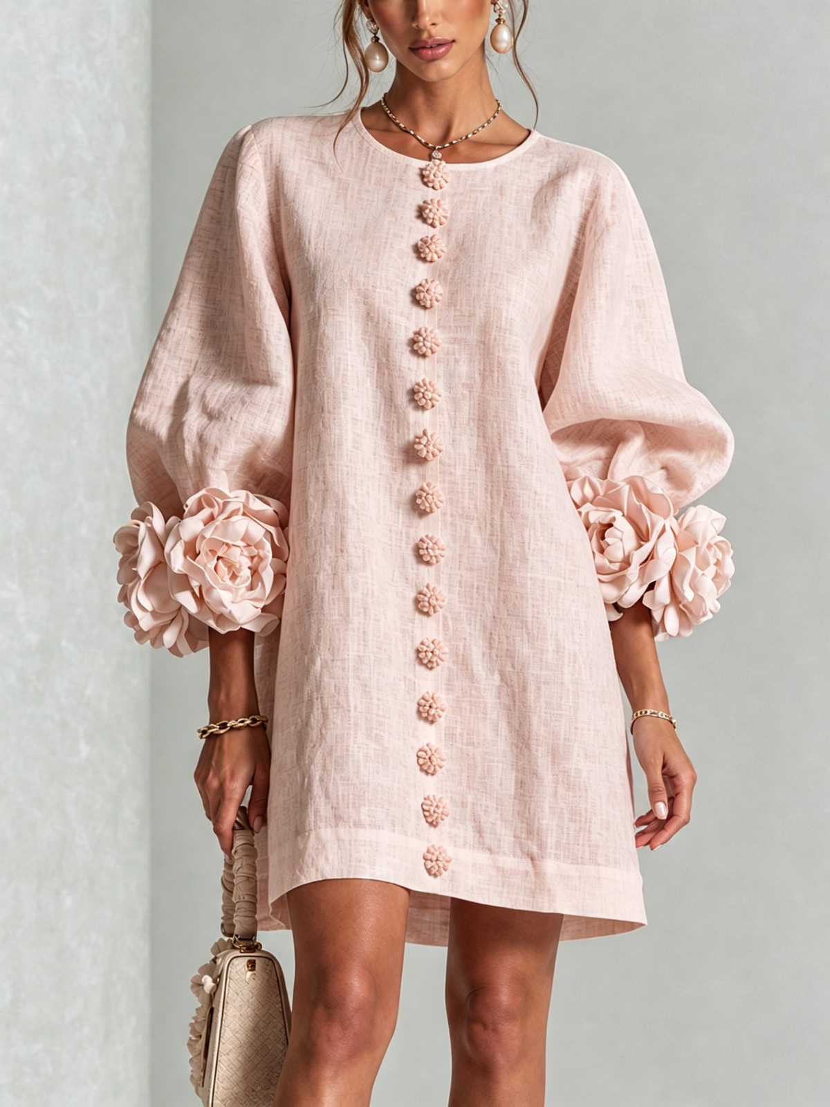 Amélie - Floral Puff Sleeve Mini Dress