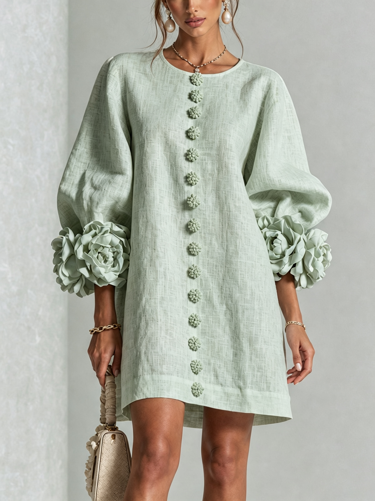 Amélie - Floral Puff Sleeve Mini Dress